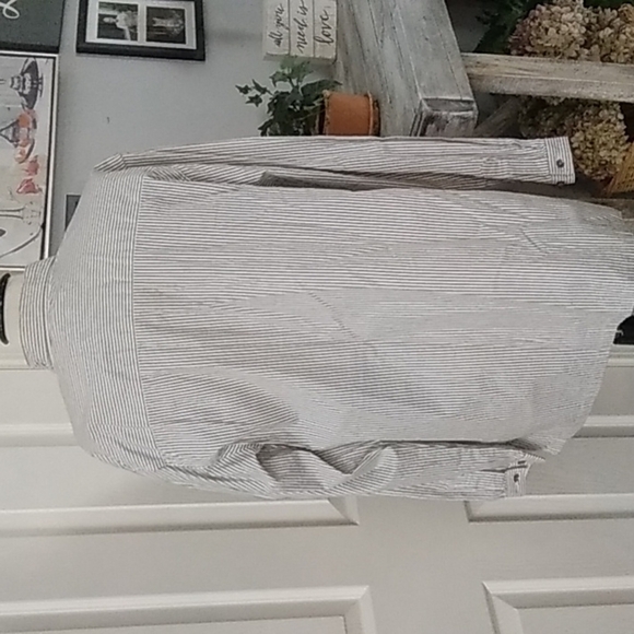 90's VINTAGE Bobbie Brooks Pinstripe Cowboy Boot Country Western Blouse - Picture 5 of 9